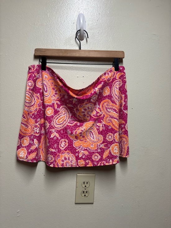 Other - Lands' End paisley print swim skirt pink orange women's 16